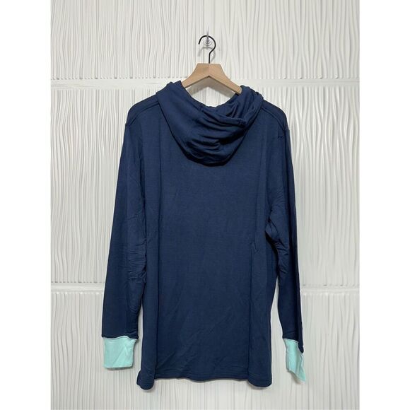 NWT Jambys House Hoodie Lightweight French Terry Hoodie- Unisex Small- Navy/Mint - Picture 5 of 10